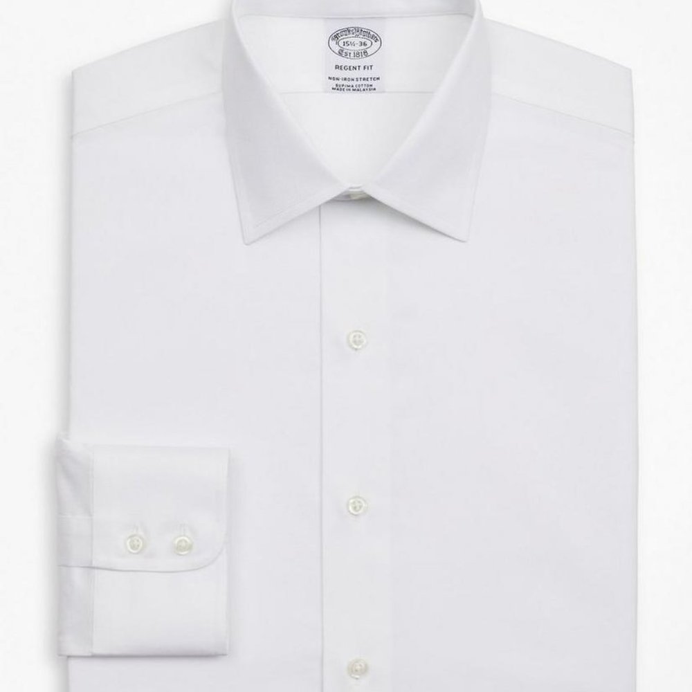 Brooks Brothers White Regent Regular 16 1/2-35 Men's Dress Shirt